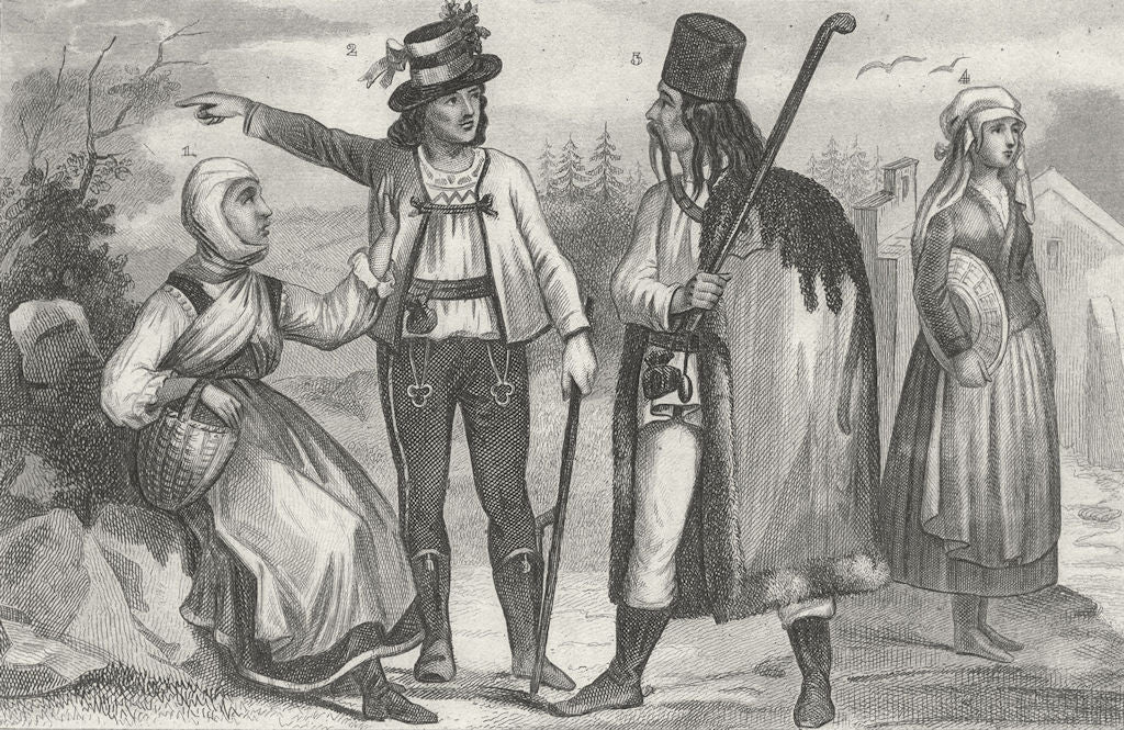 AUSTRIA. Peasants Slave Comita Neutra Hungary c1830 old antique print picture